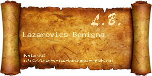 Lazarovics Benigna névjegykártya